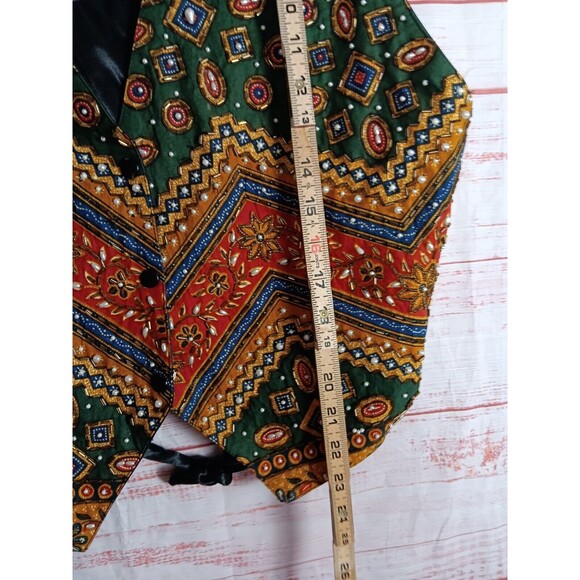 Bali Chic VTG Vest Shirt Top Blouse  Womens One Size Multicolor Beaded - Picture 4 of 6
